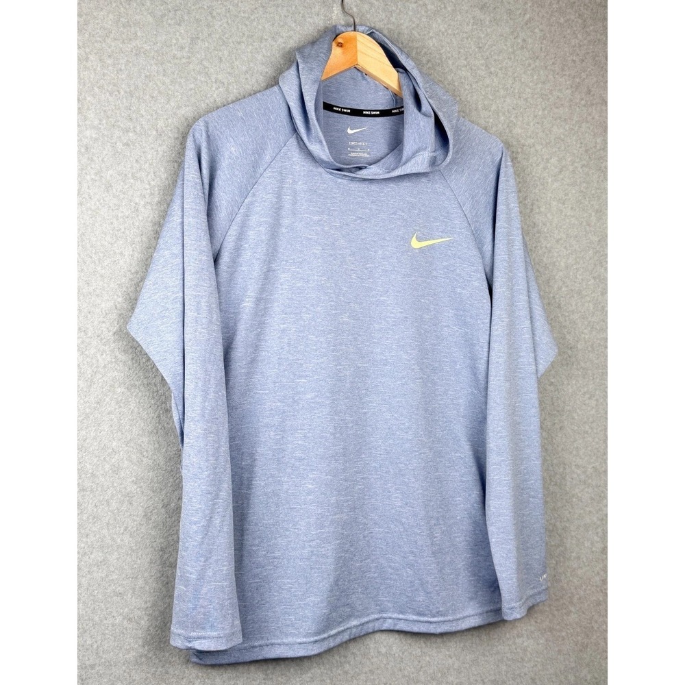 Nike Swim Dri-FIT Hooded Long Sleeve Shirt Light Blue Men's Medium